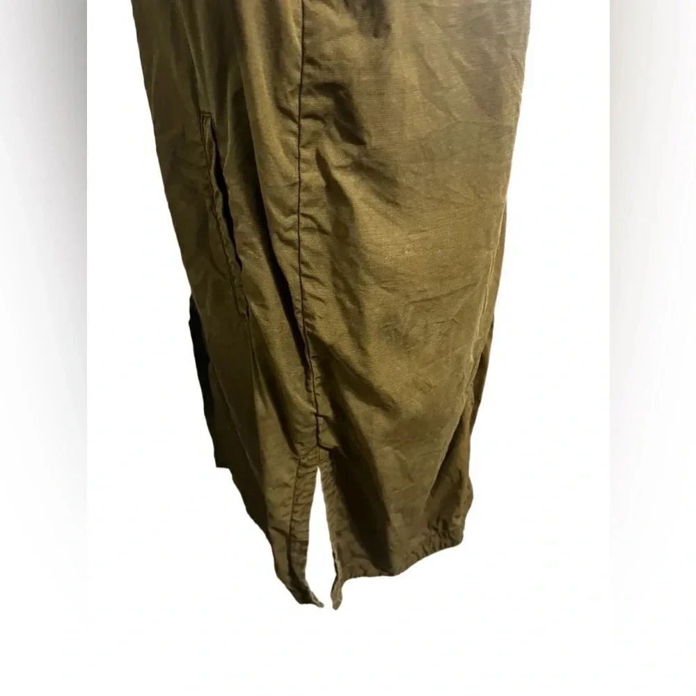 Zara Olive Army Green Patch Long Duster Jacket medium - Picture 4 of 15